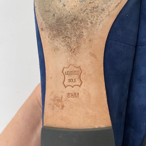 Tory Burch Elizabeth Flats Shoes Suede Blue - Picture 5 of 11